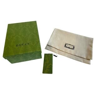 Gucci Authentic Green Logo Box  9" x 4" x 4" - Dust Bag w/logo - Gucci Tag